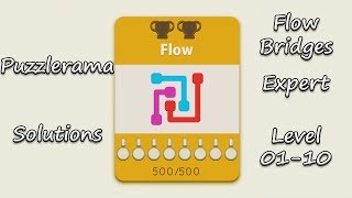 Puzzlerama Solutions - Flow Bridges Expert ( Level 01-10 )