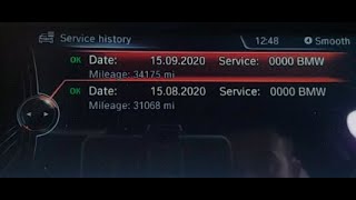 BMW iDrive Service History Entry