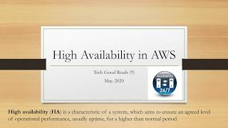 TechGoodReads(9): High Availability in AWS