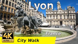 Lyon - Part 1, France - Town Center | Walking Tour (4K UHD & 60 fps) with captions.