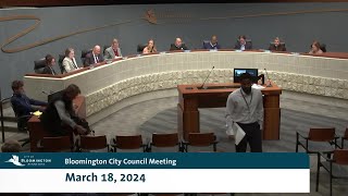 March 18, 2024 Bloomington City Council Meeting