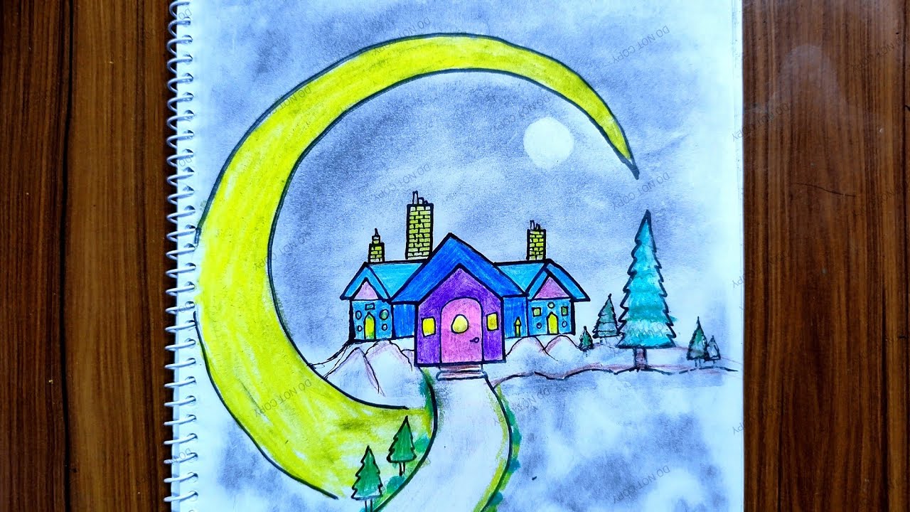 How To Draw Dream House Beautiful Drawing Step By Step Easy Drawing