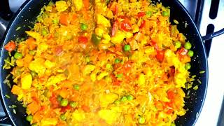 paella طريقة تحضير بايلا بلحم الدجاج