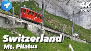 Switzerland Lucerne mount Pilatus 4k walking tour. Zurich