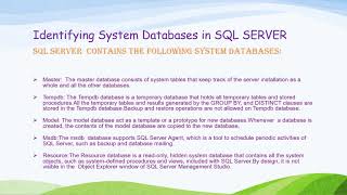Identifying System Databases in SQL Server Part-3