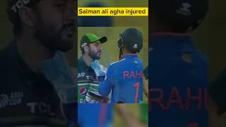 Salman ali agha injured         Pak vs ind Asia cup 2023 #viralshorts#youtubeshorts