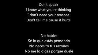 Don't Speak -- No Doubt (Lyrics - Subtitulado)