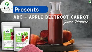 Prifo ABC Juice Powder - Apple Beetroot Carrot Juice Powder | Natural Drink | No White Sugar added.