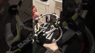 Pro-string stringing a Babolat Aero Pro Lite tennis racket