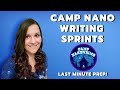 Camp NaNoWriMo Live Writing Sprints | Last Minute Prep!