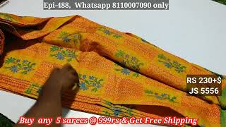 Offer malgudi cotton joint saree collection | Episode - 488