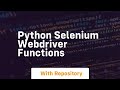 python selenium webdriver functions