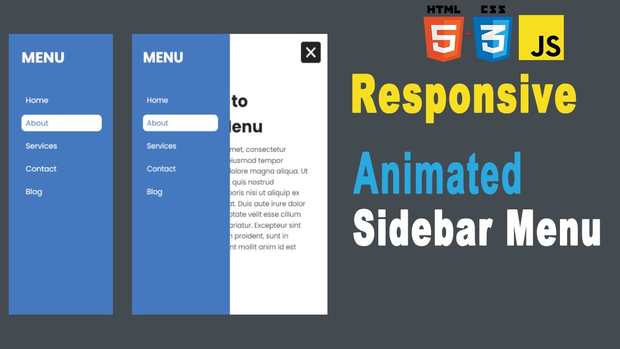 How To Create Responsive Side Navigation Bar In Html Css And Javascript ...
