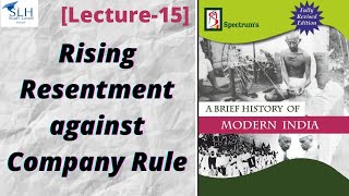 L15: Rising Resentment against Company Rule | Spectrum Modern History | Page no. 149-168