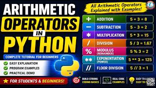 Arithmetic Operators in Python | Complete Python Tutorial for Beginners