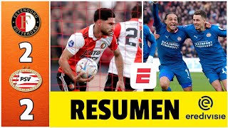 PARTIDAZO. Feyenoord empató a dos con el PSV. Chaquito Giménez provocó una expulsion | Eredivisie