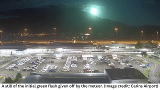 Rare green fireball explodes over Australia, creating bright flash visible for hundreds of miles