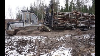 Fully loaded Logset 6F stuck in mud, extreme conditions