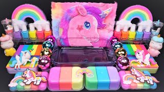 Unicorn Rainbow Slime Mixing Makeup, Random things into slime #Satisfying #slimevideo #ASMR #슬라임