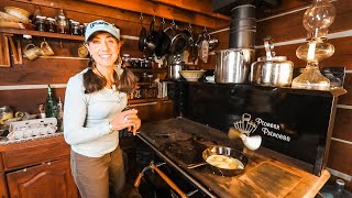 cooking OFF GRID in WINTER | BREAKFAST at the LOG CABIN