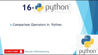 16- Comparison Operators in Python in Hindi