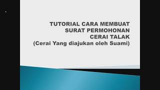 Tutorial cara membuat surat permohonan Cerai Talak dari Suami