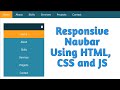 Responsive Navigation Bar using HTML, CSS, and JS | Responsive Navigation Bar Tutorial