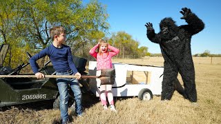 Finding Wild Animals Camping with Kids Trucks