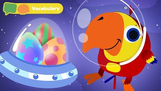 Learning First Words w Larry The Bird | Sensory Stimulation for Babies | First University