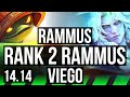 RAMMUS vs VIEGO (JGL) | Rank 2 Rammus, 4/1/19, 72% winrate | TR Challenger | 14.14