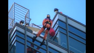 消防車緊急走行【番外1】堺市消防局・特別高度救助隊　堺市役所高層館ロープ降下訓練【Japanese fire enjine】