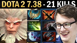 Monkey King Gameplay Miracle with 21 Kills and SNY - Dota 7.38