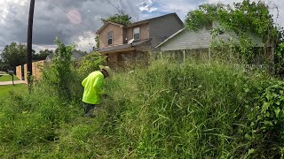 We MOWED Our WAY INTO This INSANELY Overgrown Yard The CITY Did Nothing About!