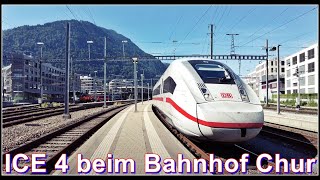 Abfahrt eines ICE 4 vom Bahnhof Chur nach Hamburg Altona, Kanton Graubünden, Schweiz 2022