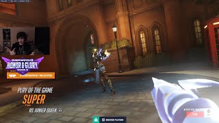 19K DMG! POTG! SUPER TOP 500 JUNKER QUEEN + REINHARDT GAMEPLAY OVERWATCH 2 SEASON 15