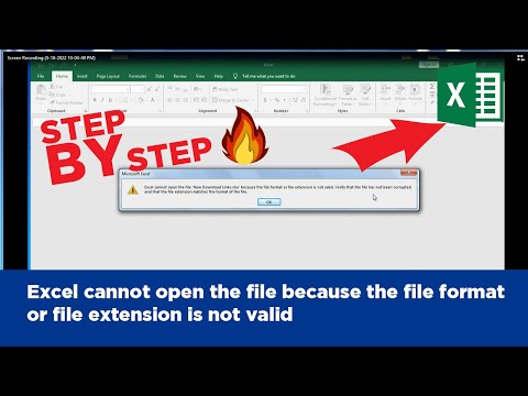 (2022)How to solve excel cannot open the file because the file format or file extension is not valid