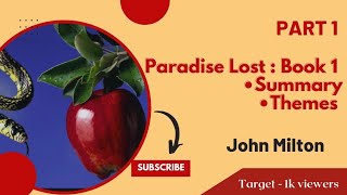 Paradise Lost by John Milton|| Book 1:Summary in Hindi
