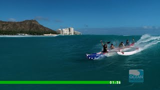 Longest canoe surfing 2 minutes - Hawaii