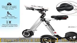 TopMate ES32 Electric Scooter 3 Wheels Foldable Trike with Seat for Adults, Light Weight Mobility S