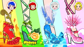 Paper Dolls Dress Up - Fire, Water, Air and Earth Girl - Barbie Transformation Handmade