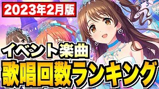 【デレステ】約7年半分のイベント楽曲の歌唱回数を数えてみた。【2023年2月版】