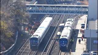 Metro North Holiday Train at Highbridge as seen from The High Bridge