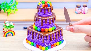 Miniature Purple Chocolate Cake Ideas🌈Rainbow Chocolate Cake Decorating By Baking Yummy