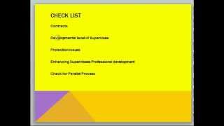 Clinical Supervision-Check List.