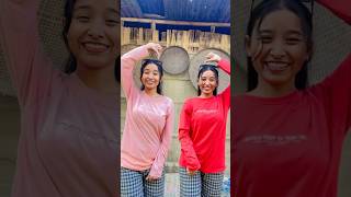 With my Twins Sister || Tupuli Sajige || Nepali Song || Trending Shorts #trending #twins