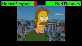 Homer Simpson vs. Ned Flanders with healthbars