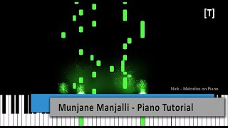 Munjane Manjalli - Piano Tutorial | Just Math Mathalli | Kiccha Sudeepa | Ramya | Raghu Dixit |