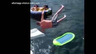 man falling off the water parker water slide #0001
