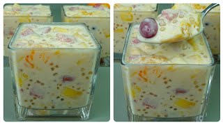 I can't stop eating this very tasty and creamy homemade Dessert!  Easy to make, Fruit Salad Tapioca