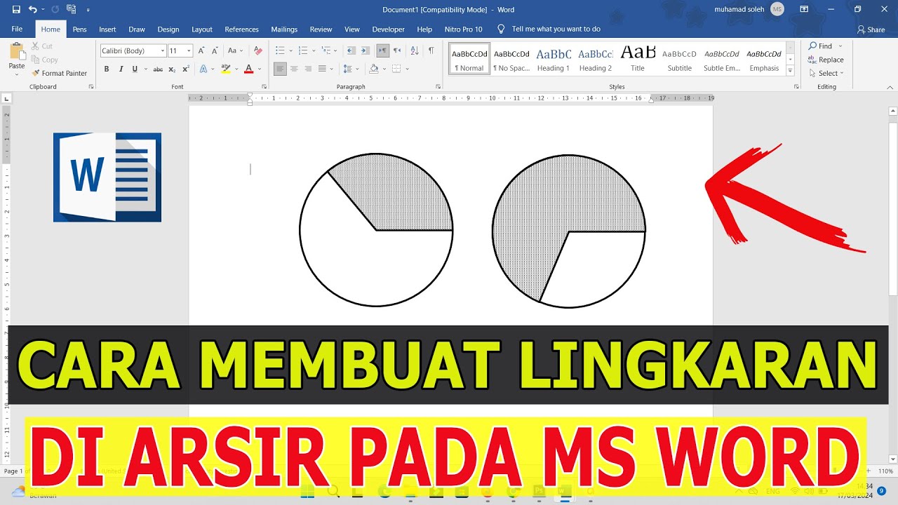 Cara Membuat Lingkaran Arsir Di Word - YouTube